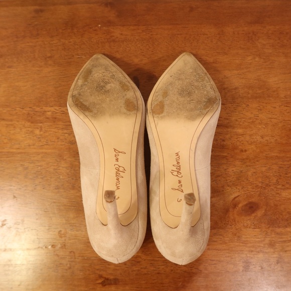 Sam Edelman Beige Suede Kitten Heels - Picture 6 of 8